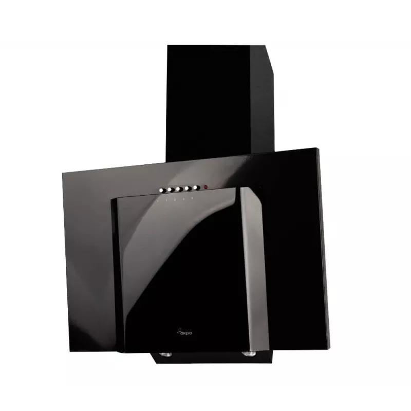 Wall-mounted extractor AKPO WK-4 Java Eco — 600 mm, 407 m³/h, 3 speeds, 61 dB, Melns tempered glass