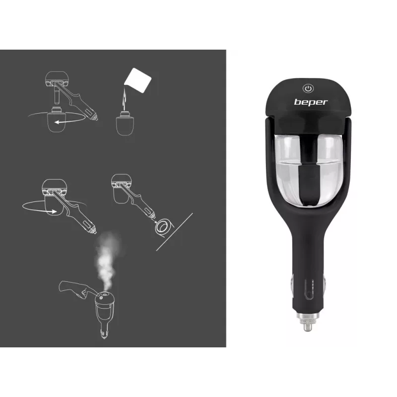 Automašīnas difuzors un mitrinātājs Beper P205DIF100 - 12 V aromātu difuzors, 25 ml
