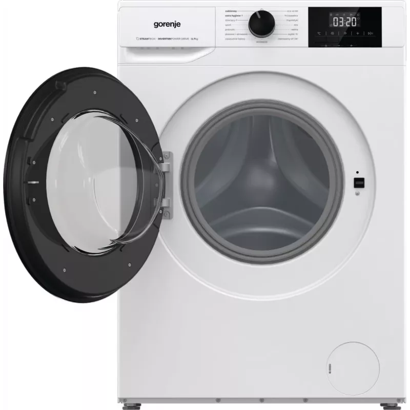 Brīvi stāvoša veļas mazgājamā mašīna Gorenje W3NGPI72SBS, 7 kg, 1200 apgr./min, invertora motors, tvaiks, 15 programmu, balta