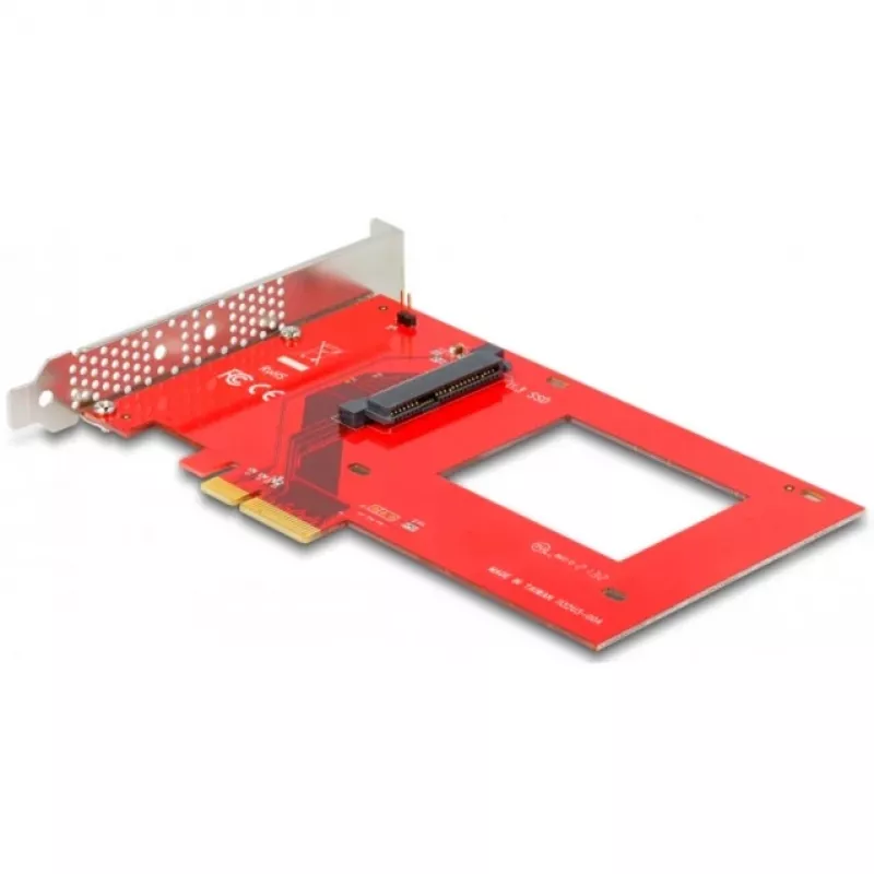 DeLOCK PCI Express x4 karte uz 1 x iekšējo U.3, sarkana sudrabota