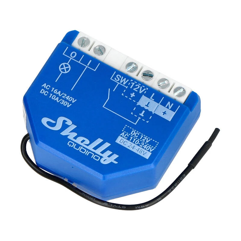 Viedais relejs Shelly Qubino Wave 1 Plastmasa 110–240 V 16 A, Z-Wave 868,4 MHz, zils, stiprināms pie sienas