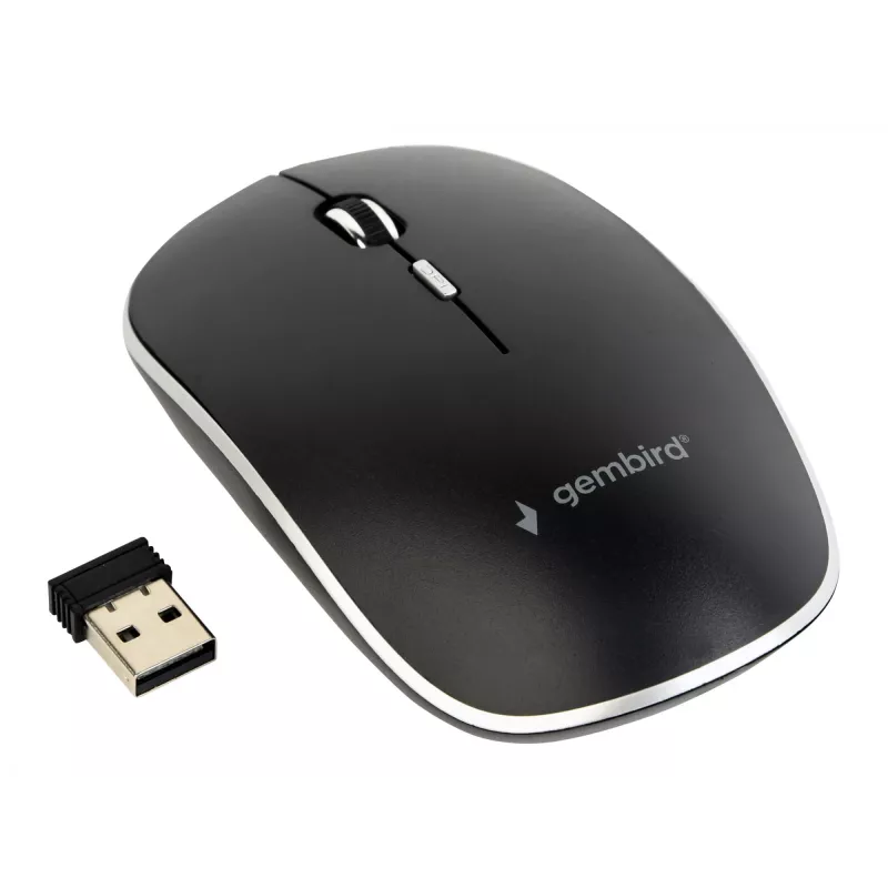 Pele USB optiska bezvadu melna/klusa MUSW-4BS-01 GEMBIRD