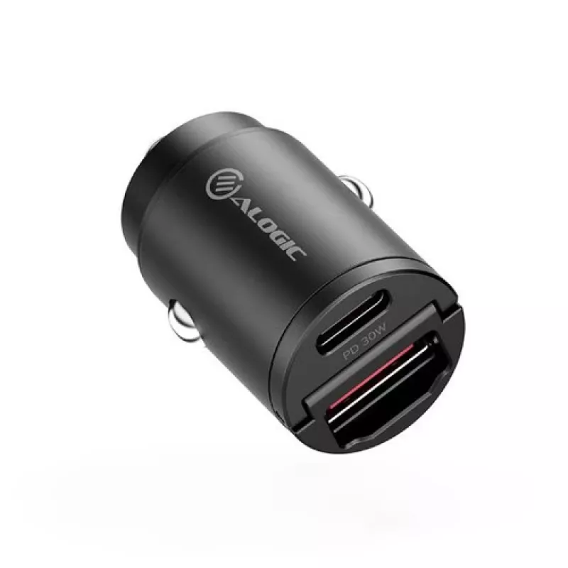 ALOGIC Rapid Power 30W Mini automašīnas lādētājs USB-C USB-A ātrā uzlāde