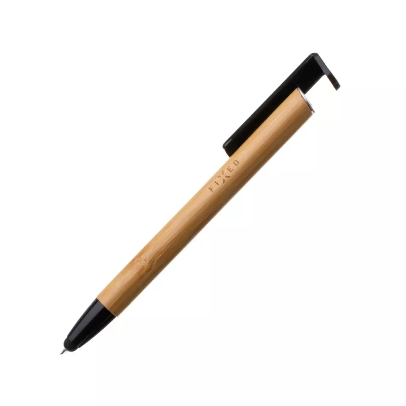 Pildspalva ar irbuli un statīvu FIXED FIXPEN-BA Bamboo — 3-in-1 pildspalva, skārienjūtīgais irbulis un iebūvēts galda statīvs