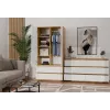 Kumode 6 atvilktnes 120 cm Top E Shop Malwa — amatnieku ozols / balta, skaidu plātne