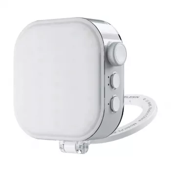 Telesin Ice Cube selfie light ar tālruņa turētāju P5-BGD-03 — kompakta LED aizpildes gaisma un regulējams tālruņa kronšteins