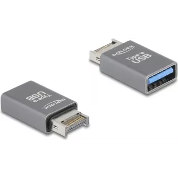 DeLOCK 67230 Kabeļa dzimuma pārveidotājs USB Type-E USB Type-A Pelēks