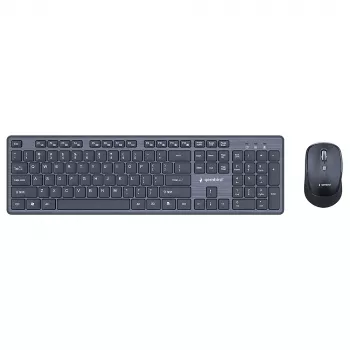 Gembird KBS-WCH-04 bezvadu galda komplekts (tastatūra + pele), melna, US izkārtojums