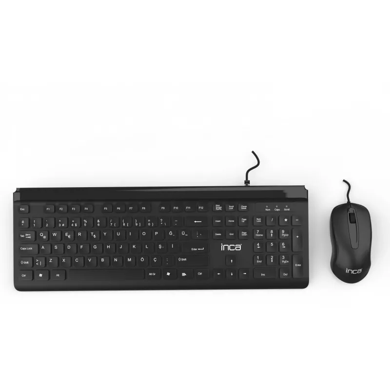 Inca IMK-377 tastatūra ar peli iekļauta biroja USB turku melna