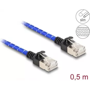 Tīkla kabelis DeLOCK RJ45 Cat.6A 0,5 m zils
