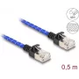 Tīkla kabelis DeLOCK RJ45 Cat.6A 0,5 m zils
