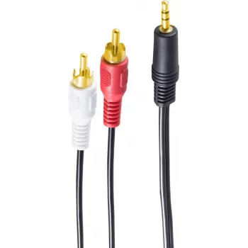 shiverpeaks BS30832-G Audio kabelis 1,5 m 3,5 mm 2 x RCA Melns (BS30832-G)