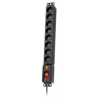 LESTAR LXARM 810 G-A K.:CZ 1,5M 19PDU Melns 8 maiņstrāvas kontaktligzdas 230 V 1,5 m