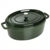 Staub La Cocotte 33 cm ovāls čuguna katls, bazilika zaļš