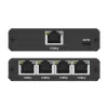 Ethernet mini slēdzis QOLTEC 52293 1x4 RJ45, 1-ieeja 4-izejas nepārvaldāms tīkla sadalītājs