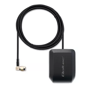 GPS/GLONASS antena QOLTEC 28 dBi 50 W ar SMA taisnleņķa savienotāju