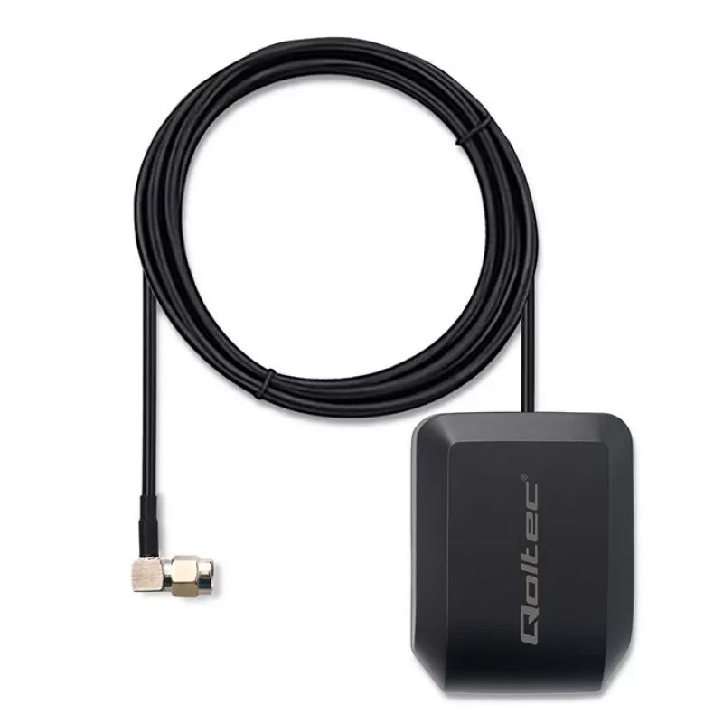 GPS/GLONASS antena QOLTEC 28 dBi 50 W ar SMA taisnleņķa savienotāju