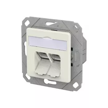 METZ CONNECT pieslēguma ligzda E-DAT C6A LSA++ 2 portu UPk tīri balta