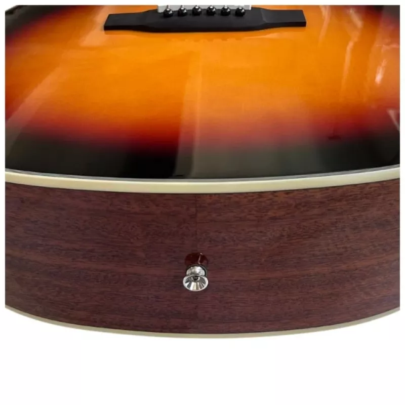 Elektroakustiskā ģitāra V-tone VEAG1 CE 4/4 Wood — pilna izmēra dreadnought, izgriezums, egles koka virsma, sarkankoka aizmugure un sāni, iebūvēts priekšpastiprinātājs