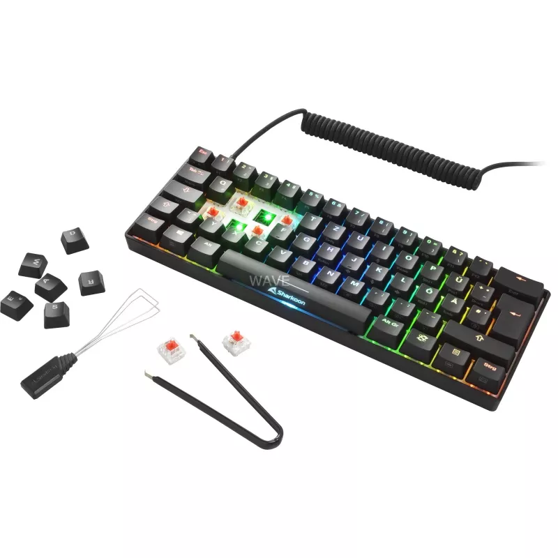SKILLER SGK50 S4, Gaming Keyboard melns, PT-Layout, Kailh Red