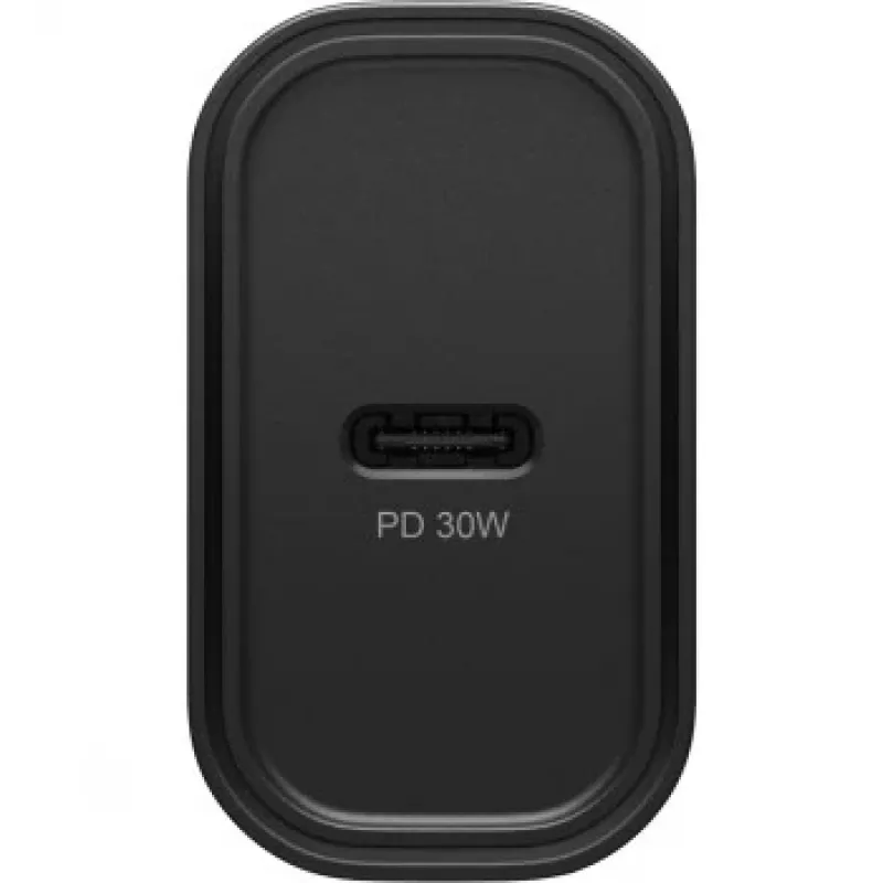 EU sienas stiprinājuma ātrais lādētājs 30 W, melns, USB Power Delivery 3.0, USB-C