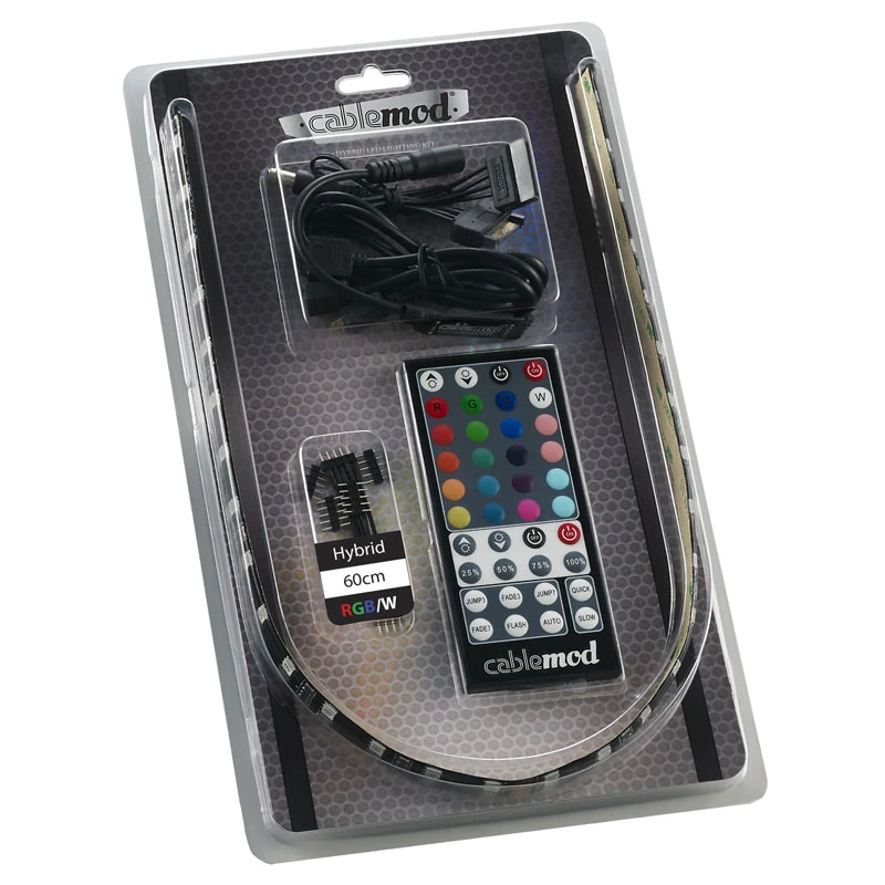 LED lente CableMod CM-LED-60-D60RGBW-RK balta RGB 60 cm