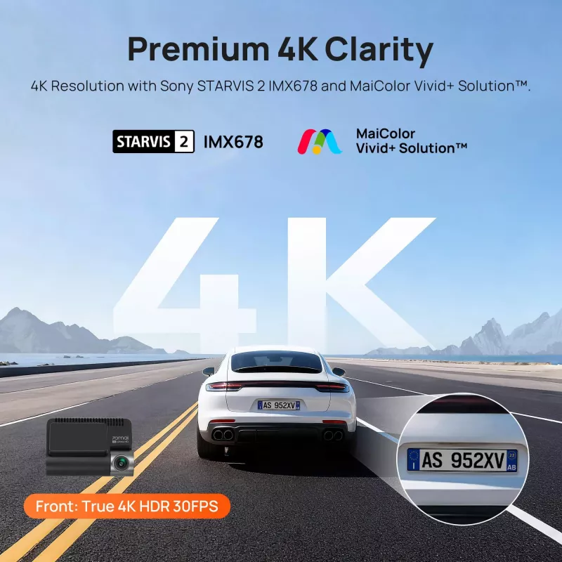 70mai A810S 4K videoreģistrators ar RC24 GPS moduli — 70mai A810S komplekts