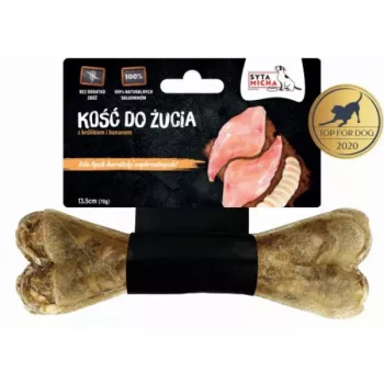 Suņu košļājamā nūjiņa SYTA MICHA Trusis ar banānu, 13,5 cm, 70 g, dabīga zobu košļājamā nūjiņa pieaugušiem suņiem
