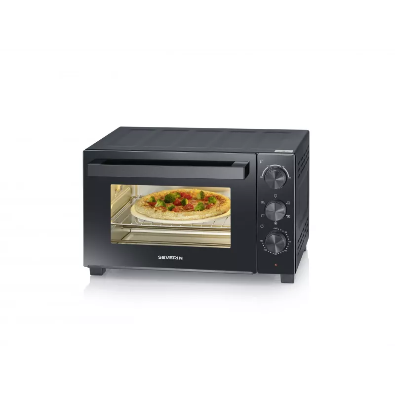 Mini cepeškrāsns SEVERIN TO 2075 — 30 L ietilpība, 1600 W, brīvstāvoša, melna, grila funkcija