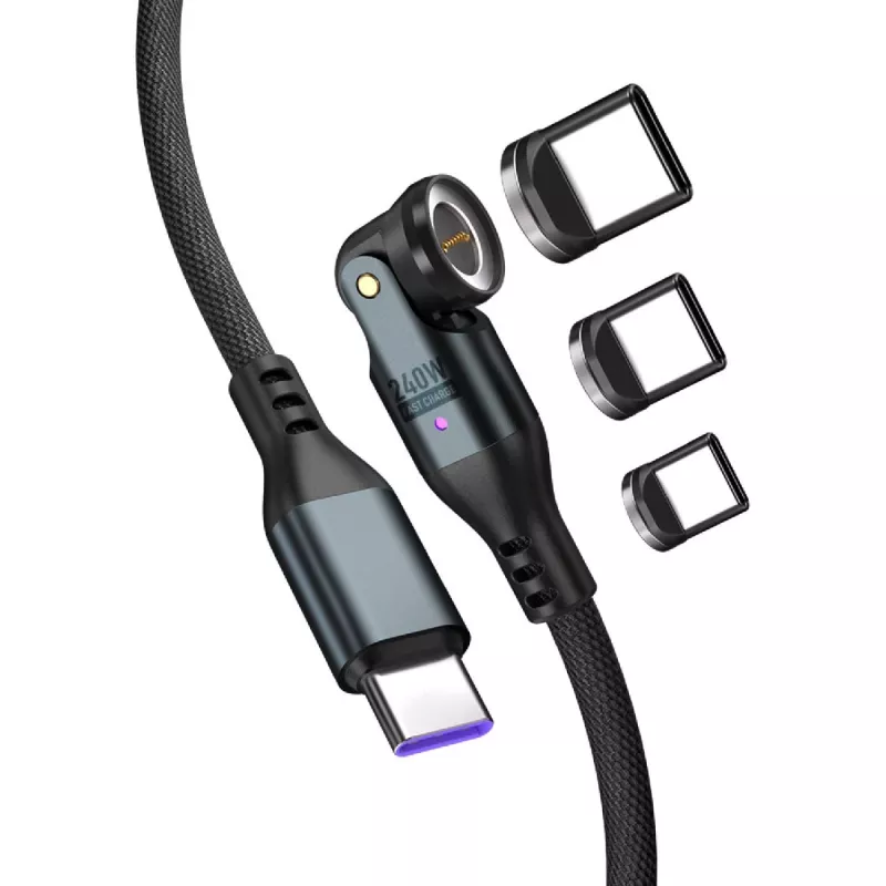 USB-C kabelis 4smarts GravityCord 240W 1,8 m – USB-C uz USB-C augstas jaudas uzlādei un datiem