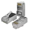 Modular RJ45 savienotājs QOLTEC 54554 CAT5e FTP, 100 gab., sudraba, plastmasa, 11×22×18 mm