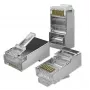 Modular RJ45 savienotājs QOLTEC 54554 CAT5e FTP, 100 gab., sudraba, plastmasa, 11×22×18 mm