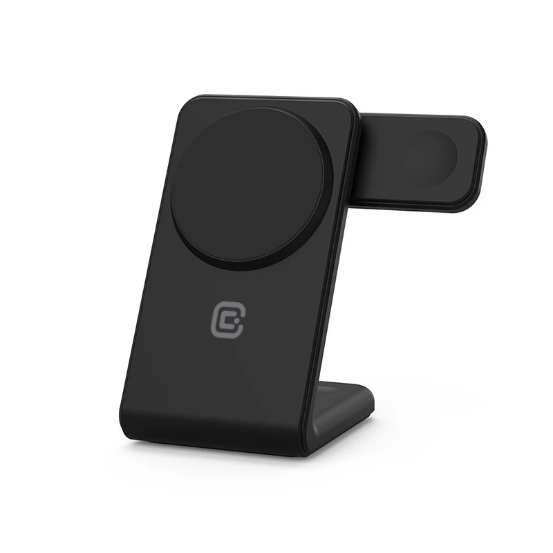 Iekštelpu lādētājs Crong CRG-MSPS-BLK viedpulkstenim melns Lightning USB bezvadu