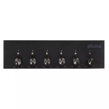 Ventilatora ātruma kontrolieris Akasa AK-FC-08BKV2 melns 6 kanālu
