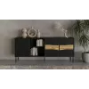 Cama INSERTO 3D1W kumode 190x40x80 melns + LED