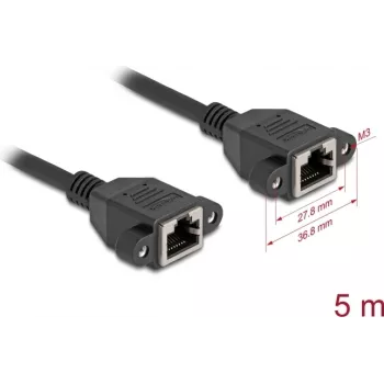 DeLOCK 90787 Tīkla kabelis Melns 5 m Cat6a S/FTP