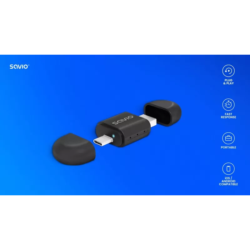 Bezvadu audio raidītājs Savio TR-17 Bluetooth USB 10 m Melns