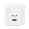 Iekštelpu maiņstrāvas ātrais lādētājs Belkin WCH020KQ2MWH-B6 — 2x USB‑C, 2 m integrēts kabelis, balts