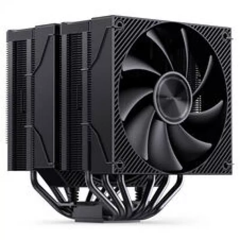 CPU dzesētājs Jonsbo CA90 Dual-Tower ar 1×130mm un 1×120mm PWM ARGB ventilatoriem, melns