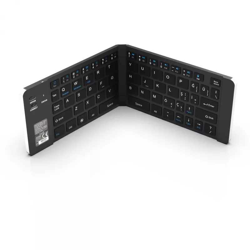 Bezvadu tastatūra Inca IBK-579BT Bluetooth 66 taustiņi metāliski sudrabota