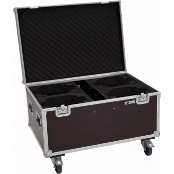 Flightcase Roadinger 4x LED TMH-X4 ar riteņiem — aizsargpārvadājumu futrālis 4 TMH-X4 LED prožektoriem