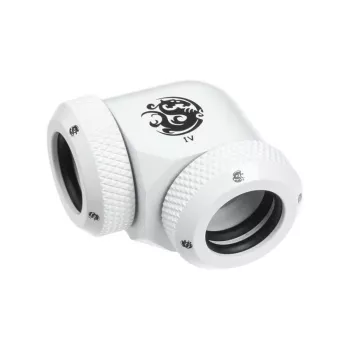 Adapter 90° BitsPower Multi-Link for 2x 12mm AD fittings — balta (BP-DWE90DML)