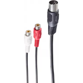Audio kabelis ShiverPeaks BS10201 0.2m DIN (5-pin) 2 x RCA Melns