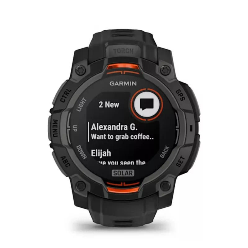 Garmin Instinct® 3 – 45 mm, Saules pulkstenis Melns