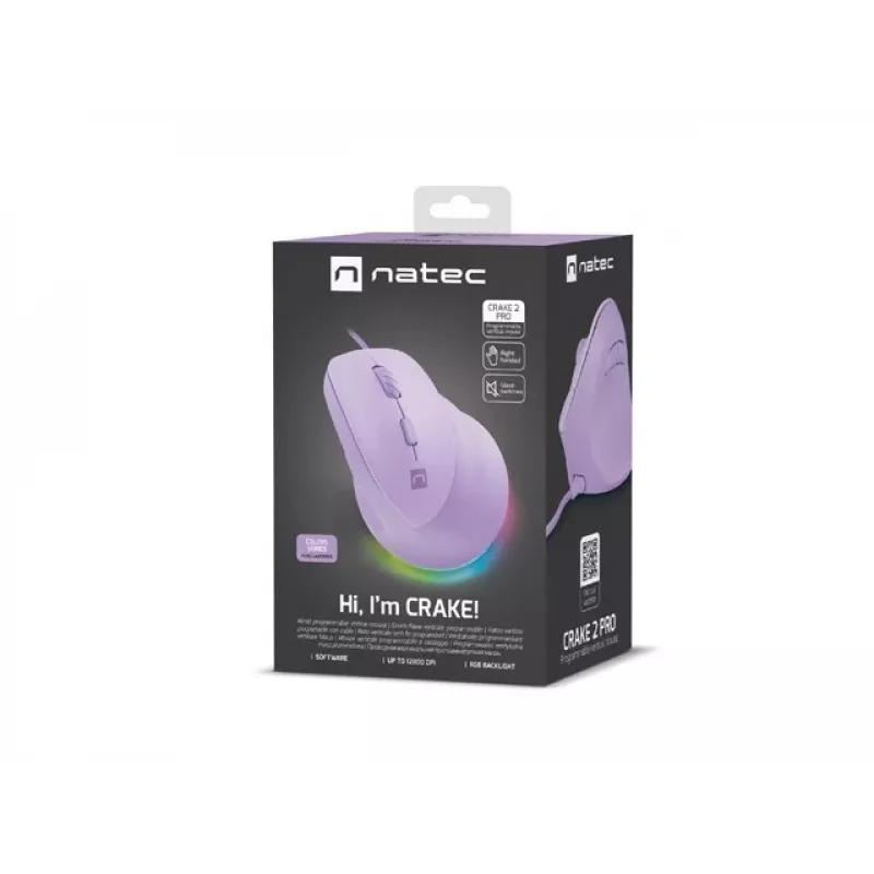 NATEC Crake 2 Pro pele universāla labā roka USB Type-A optiskā 12800 DPI