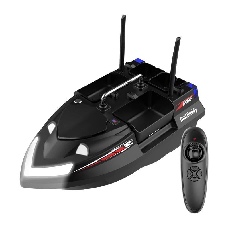 Ēsmas laiva Flytec V802 ar 12000mAh bateriju, melna