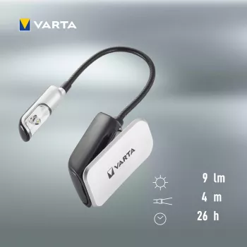 Varta 16618 - Saspraužamais lukturītis - Melns - Sudrabs - Plastmasa - LED - 1 lampa - 9 lm
