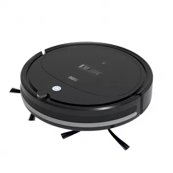 Robot vacuum cleaner TEESA Smart VAC 2 — apaļš, melns, 1000 Pa sūkšanas jauda, 9,6V/2000mAh Li akumulators, 0,2 L putekļu kaste, Wi‑Fi, automātiska atgriešanās
