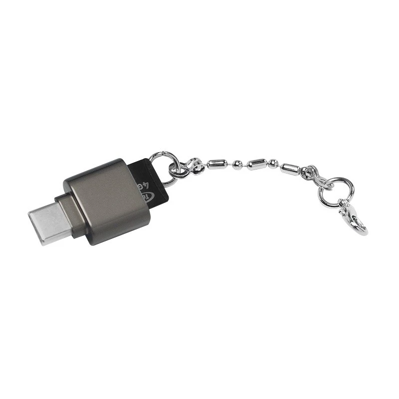 USB-C uz microSD karšu lasītājs kā atslēgu piekariņš