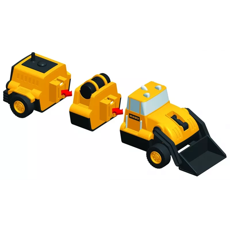 Transportlīdzekļu komplekts Popular Playthings Mix or Match Vehicles Construction Melns dzeltena